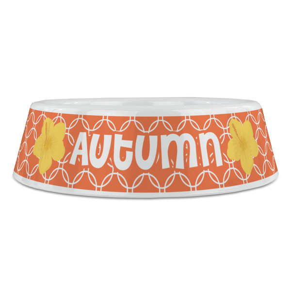 Linked Circles Plastic Pet Bowls - Large - FRONT