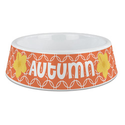 Linked Circles Plastic Dog Bowl - Large (Personalized)