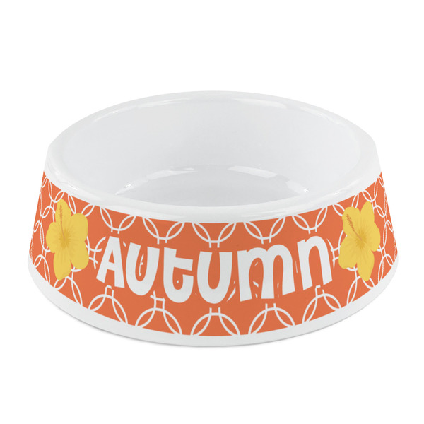Custom Linked Circles Plastic Dog Bowl - Small (Personalized)