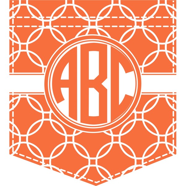 Custom Linked Circles Iron On Faux Pocket (Personalized)