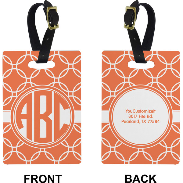 Linked Circles Rectangle Luggage Tag (Front + Back)