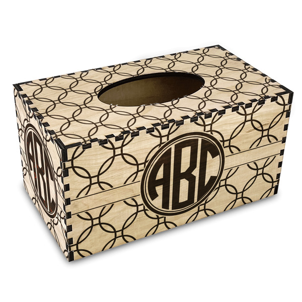 Custom Linked Circles Wood Tissue Box Cover - Rectangle (Personalized)