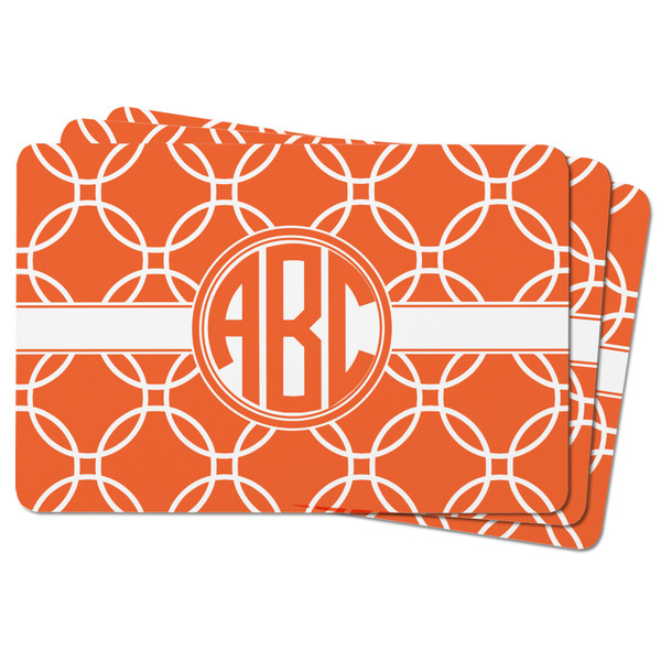 Linked Circles Rectangular Fridge Magnet - THREE