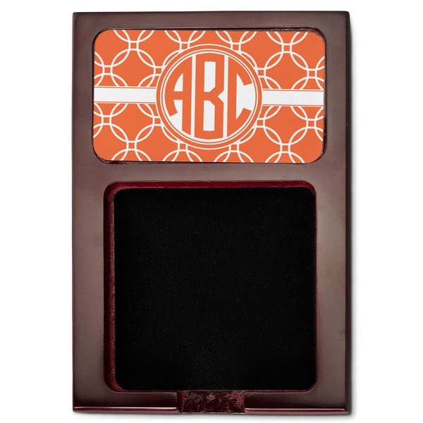 Linked Circles Red Mahogany Sticky Note Holder - Flat