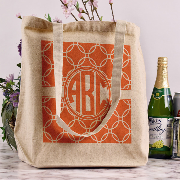 Linked Circles Reusable Cotton Grocery Bag - In Context