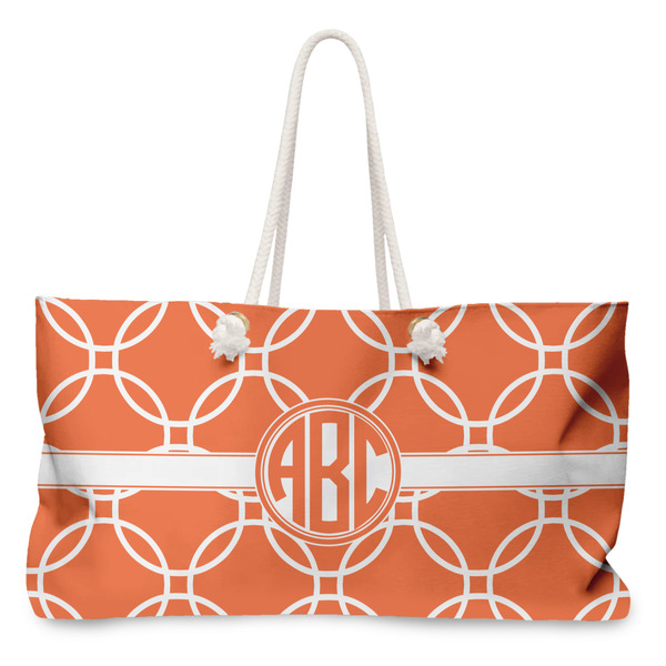 Custom Linked Circles Large Tote Bag with Rope Handles (Personalized)