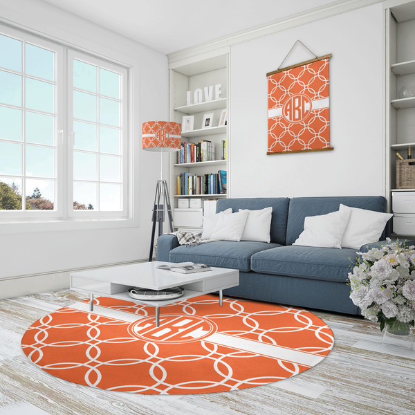 Linked Circles Round Area Rug - IN CONTEXT