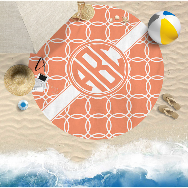 Linked Circles Round Beach Towel Lifestyle