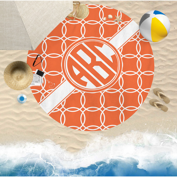 Linked Circles Round Beach Towel Lifestyle