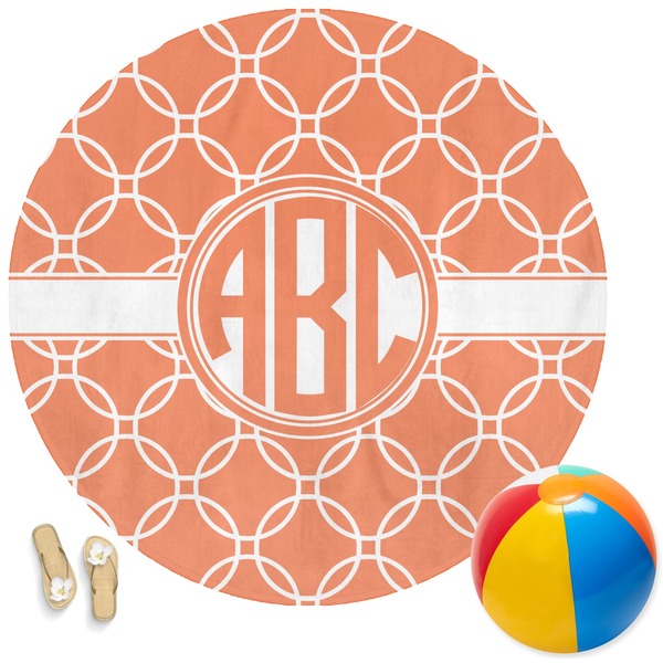 Custom Linked Circles Round Beach Towel (Personalized)