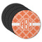 Linked Circles Round Rubber Backed Coasters - Set of 4 (Personalized)