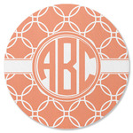 Linked Circles Round Rubber Backed Coaster (Personalized)