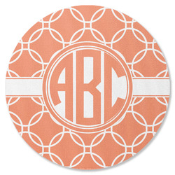 Linked Circles Round Rubber Backed Coaster (Personalized)