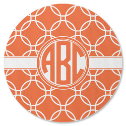Linked Circles Round Rubber Backed Coaster (Personalized)