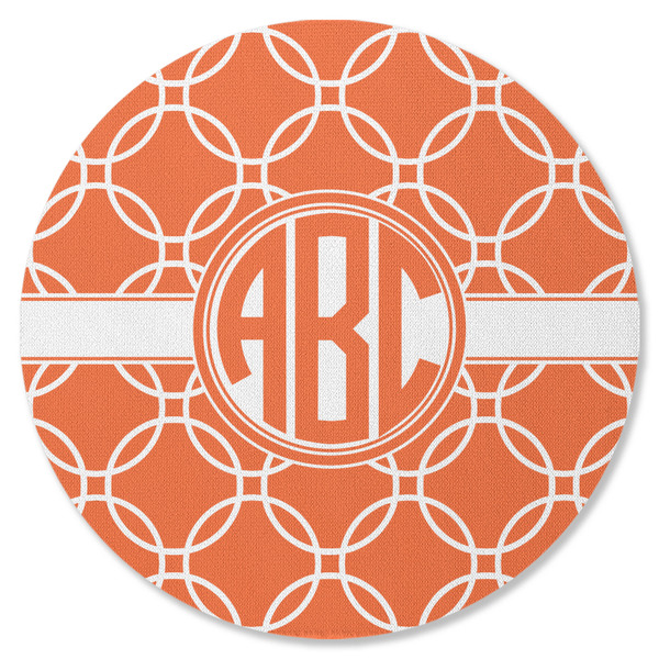 Custom Linked Circles Round Rubber Backed Coaster (Personalized)