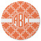 Linked Circles Round Rubber Backed Coaster (Personalized)