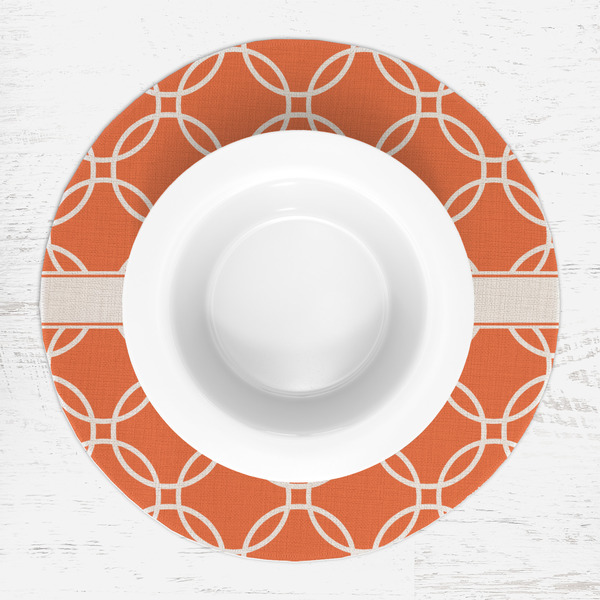 Linked Circles Round Linen Placemats - LIFESTYLE (single)