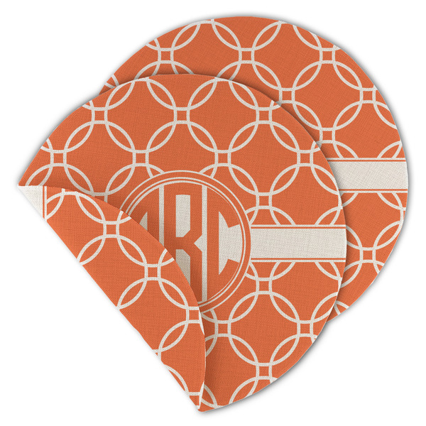 Linked Circles Round Linen Placemats - MAIN (Double-Sided)