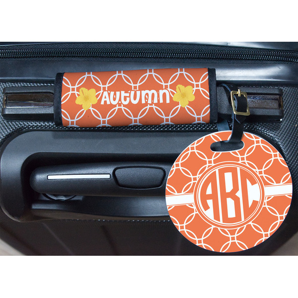 Linked Circles Round Luggage Tag & Handle Wrap - In Context