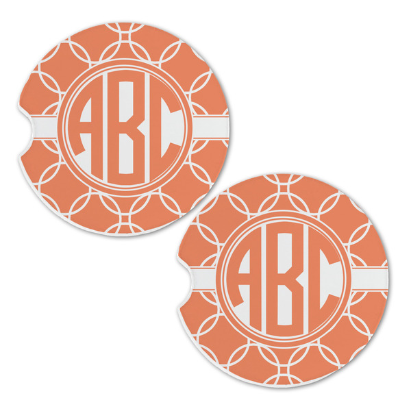 Linked Circles Sandstone Car Coasters - Set of 2