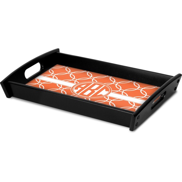 Linked Circles Serving Tray Black - Corner