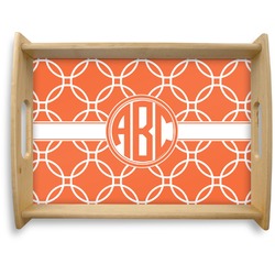Linked Circles Natural Wooden Tray - Large (Personalized)