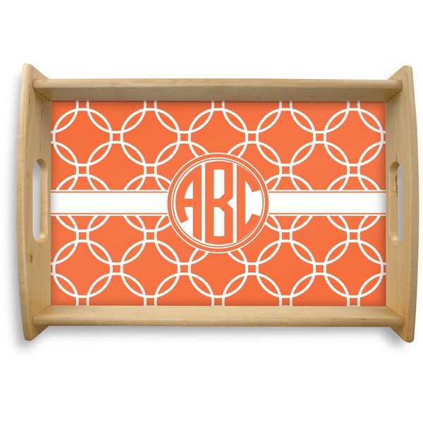 Custom Linked Circles Natural Wooden Tray - Small (Personalized)