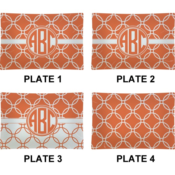 Linked Circles Set of Rectangular Appetizer / Dessert Plates (Approval)