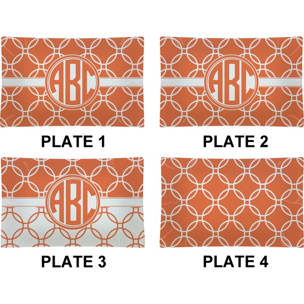 Linked Circles Set of Rectangular Dinner Plates (Approval)