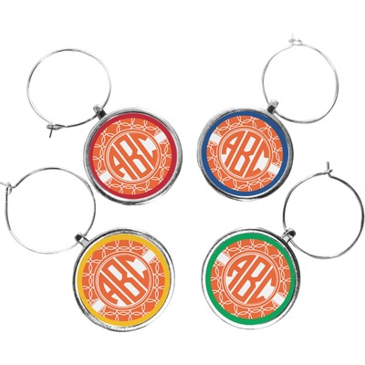 Linked Circles Wine Charms (Set of 4) (Personalized)