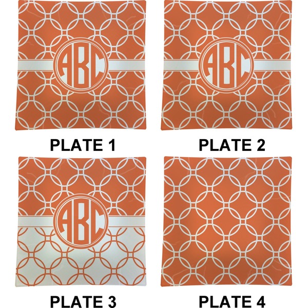 Linked Circles Set of Square Dinner Plates (Approval)