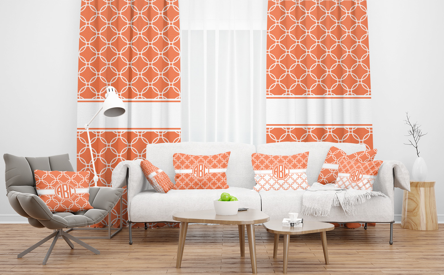 Linked Circles FauxLinen Throw Pillow (Personalized) YouCustomizeIt