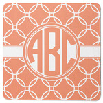 Linked Circles Square Rubber Backed Coaster (Personalized)
