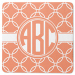 Linked Circles Square Rubber Backed Coaster (Personalized)