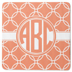 Linked Circles Square Rubber Backed Coaster (Personalized)