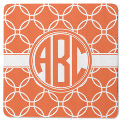 Linked Circles Square Rubber Backed Coaster (Personalized)