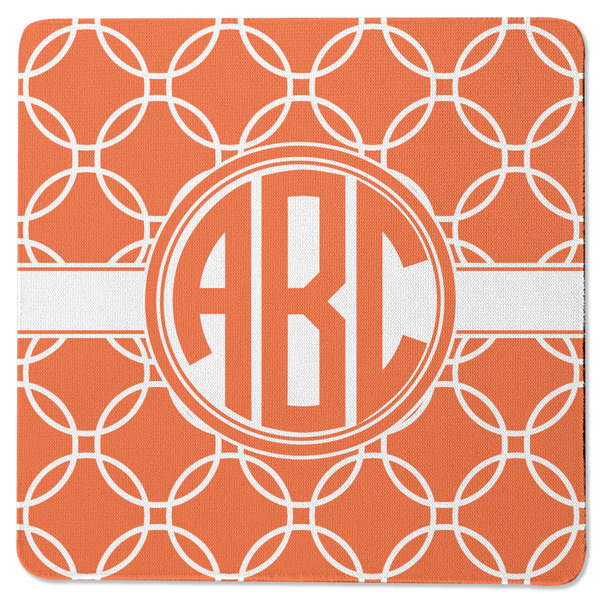 Custom Linked Circles Square Rubber Backed Coaster (Personalized)