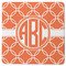 Linked Circles Square Rubber Backed Coaster (Personalized)