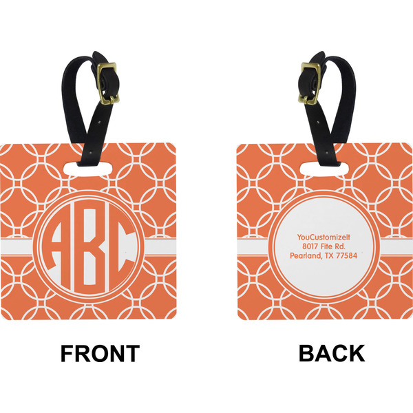Linked Circles Square Luggage Tag (Front + Back)