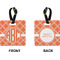 Linked Circles Square Luggage Tag (Front + Back)