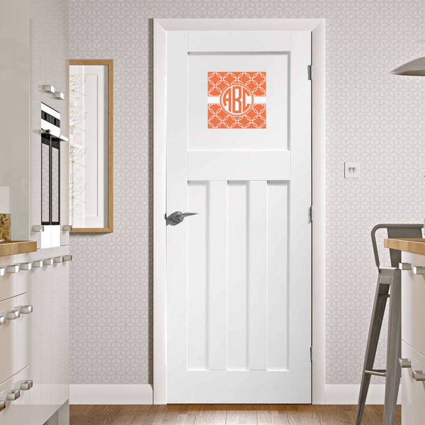 Linked Circles Square Wall Decal on Door