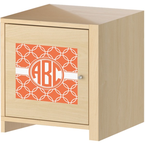 Linked Circles Square Wall Decal on Wooden Cabinet