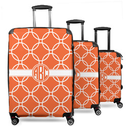 Linked Circles 3 Piece Luggage Set - 20" Carry On, 24" Medium Checked, 28" Large Checked (Personalized)