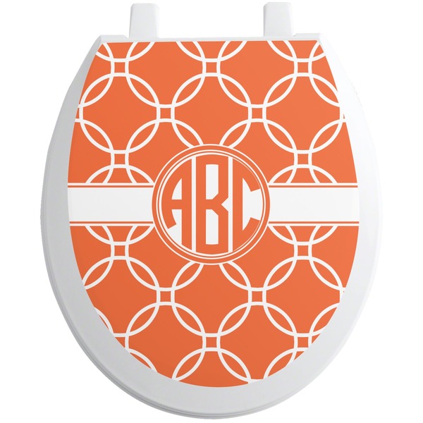 Custom Linked Circles Toilet Seat Decal - Round (Personalized)