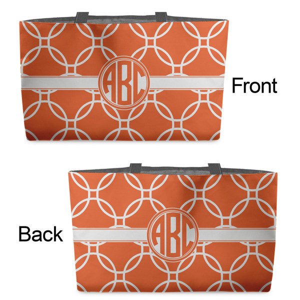 Linked Circles Tote w/Black Handles - Front & Back Views