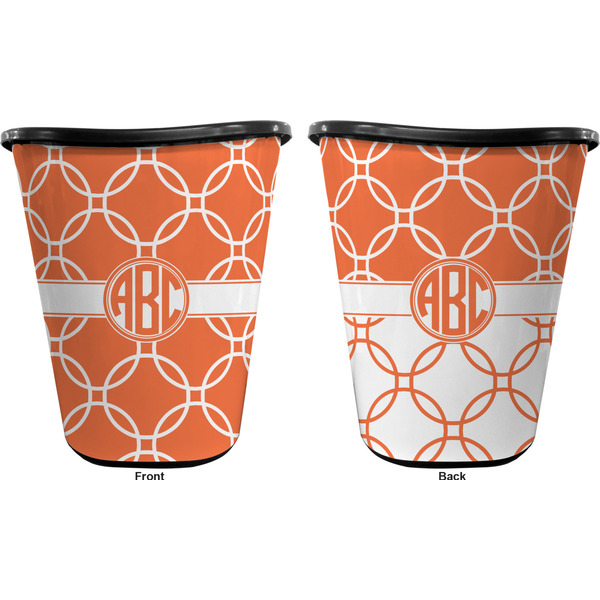 Linked Circles Trash Can Black - Front and Back - Apvl