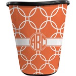 Linked Circles Waste Basket - Double Sided (Black) (Personalized)