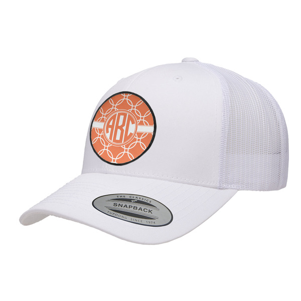 Custom Linked Circles Trucker Hat - White (Personalized)