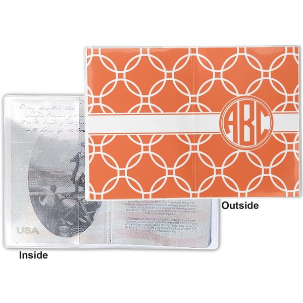 Linked Circles Vinyl Passport Holder - Flat Front and Back