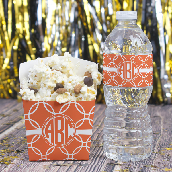 Linked Circles Water Bottle Label - w/ Favor Box